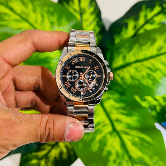 Watch mk silver rose gold black