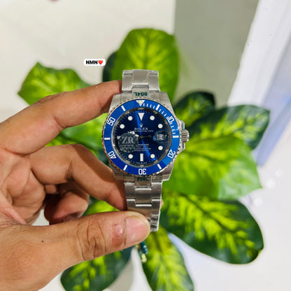 Watch premium rolex submariner blue silver