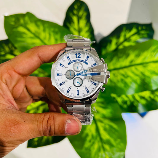 Watch diesel silver white