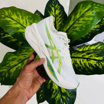 Shoes asics white green matching
