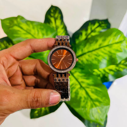 Girls watch mk brown gold