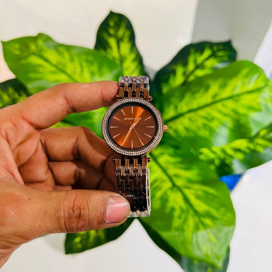 Girls watch mk brown gold