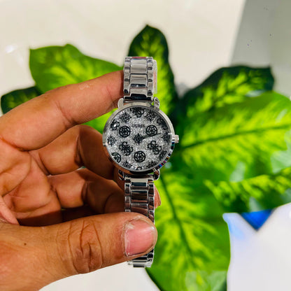 Girls watch guess silver