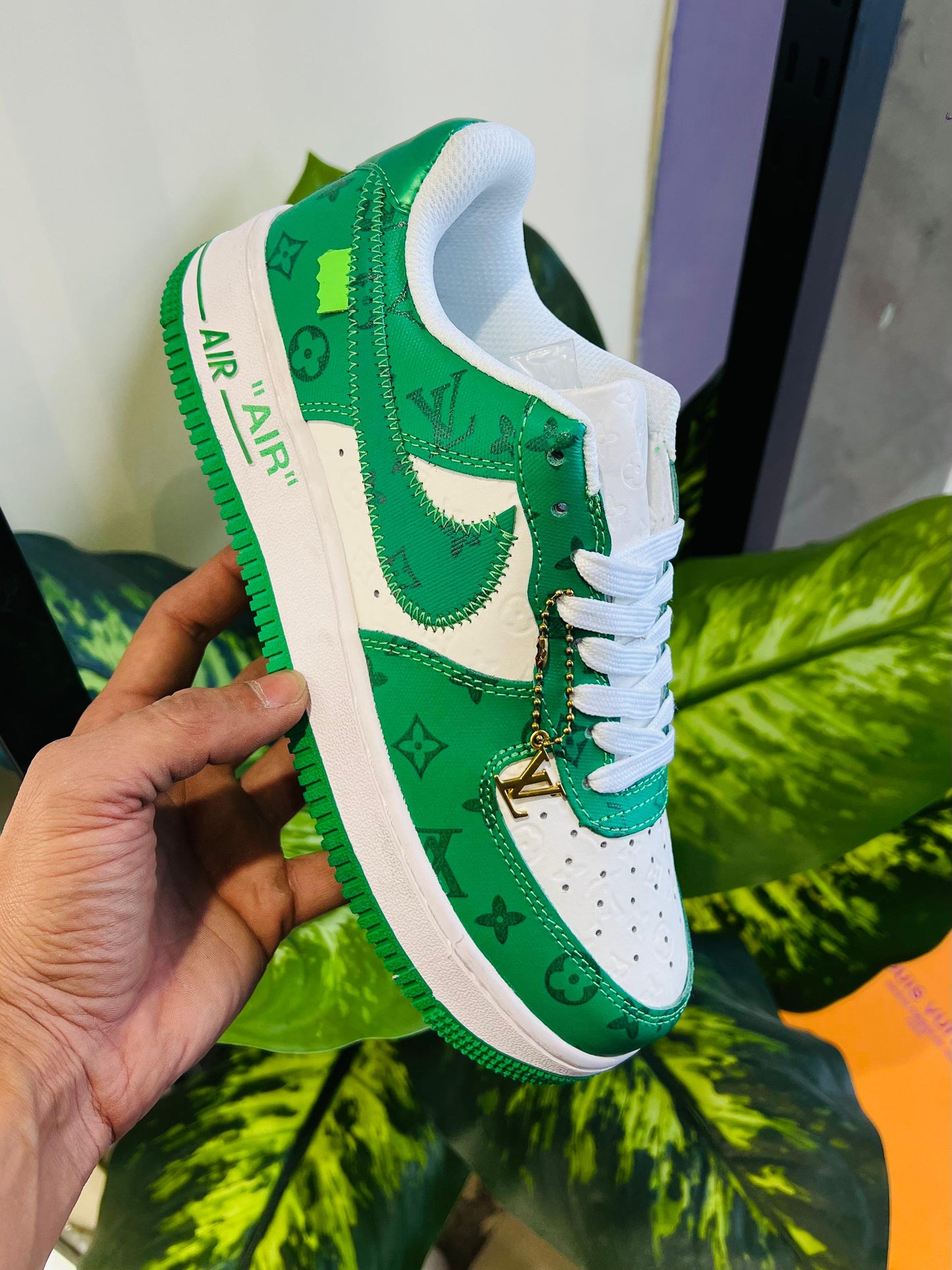 Shoes Nike airforce 1 green x lv x mc stan