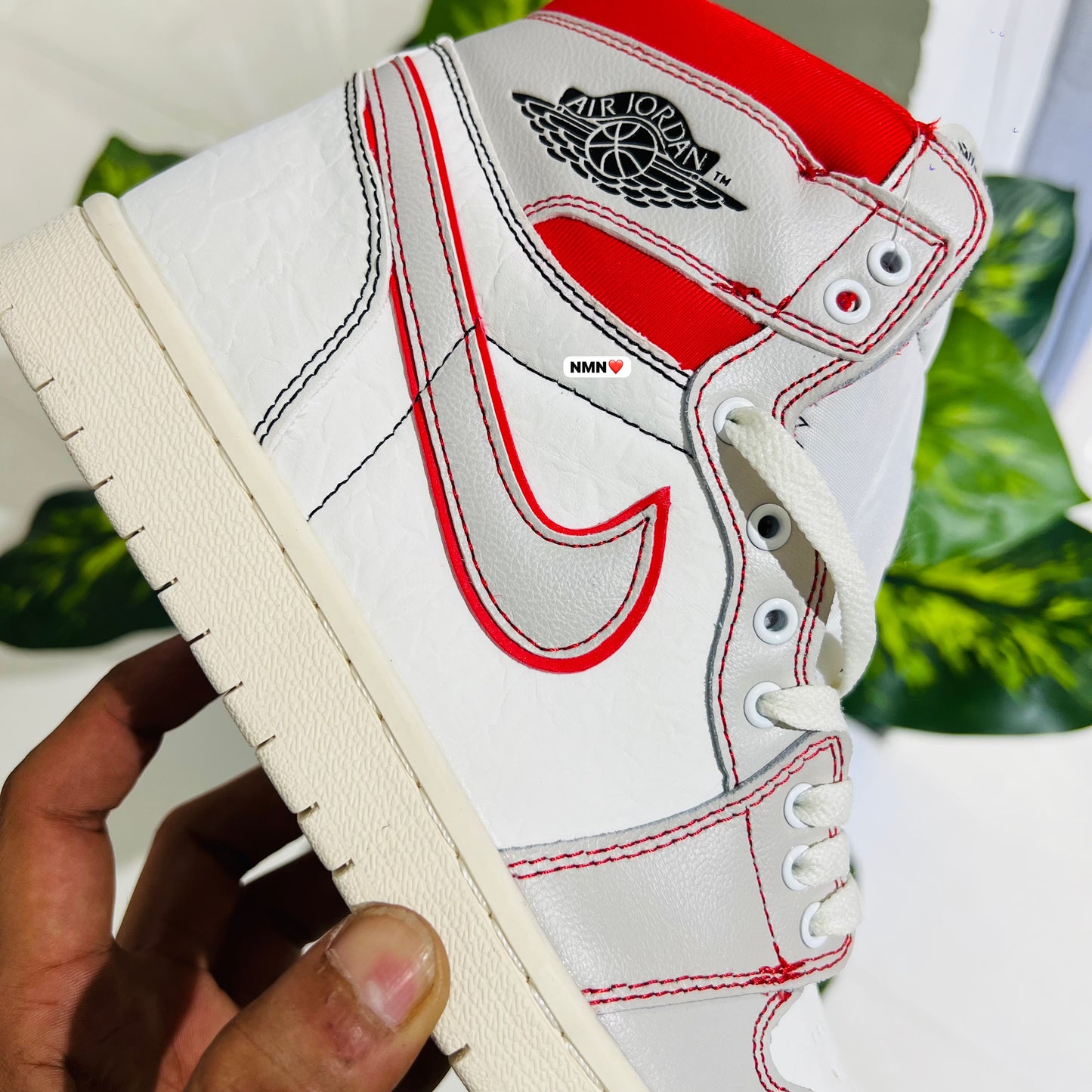 Shoes nike air jordan 1 off white red graphics british white cream
