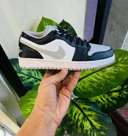 Shoes nike air jordan 1 low black grey swoosh