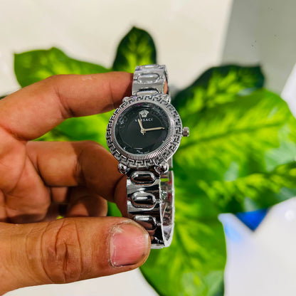 Girls watch versace silver black