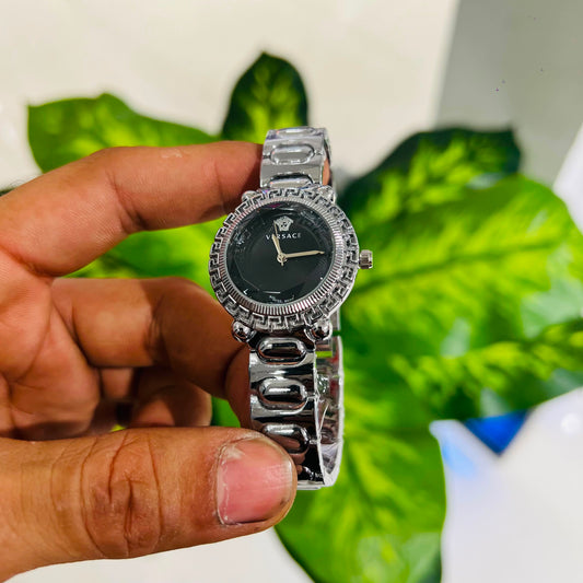 Girls watch versace silver black