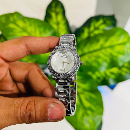 Girls watch versace silver white