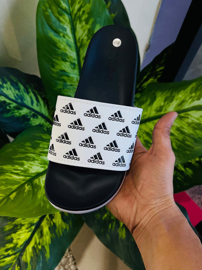 Slippers adidas white black