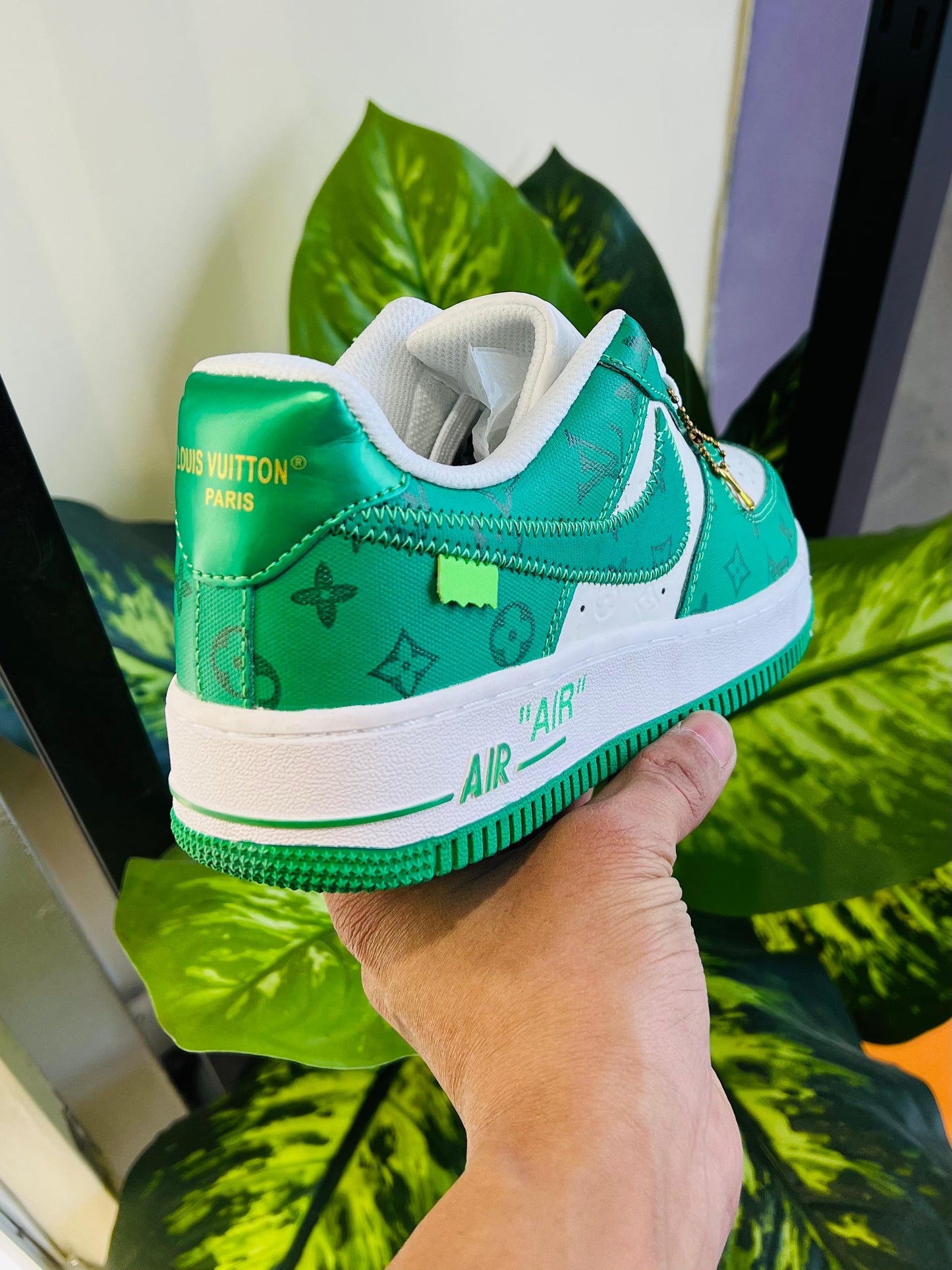 Shoes Nike airforce 1 green x lv x mc stan