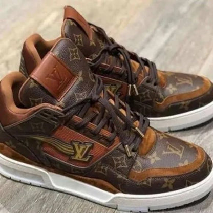 Shoes lv monogram trainer sneakers brown