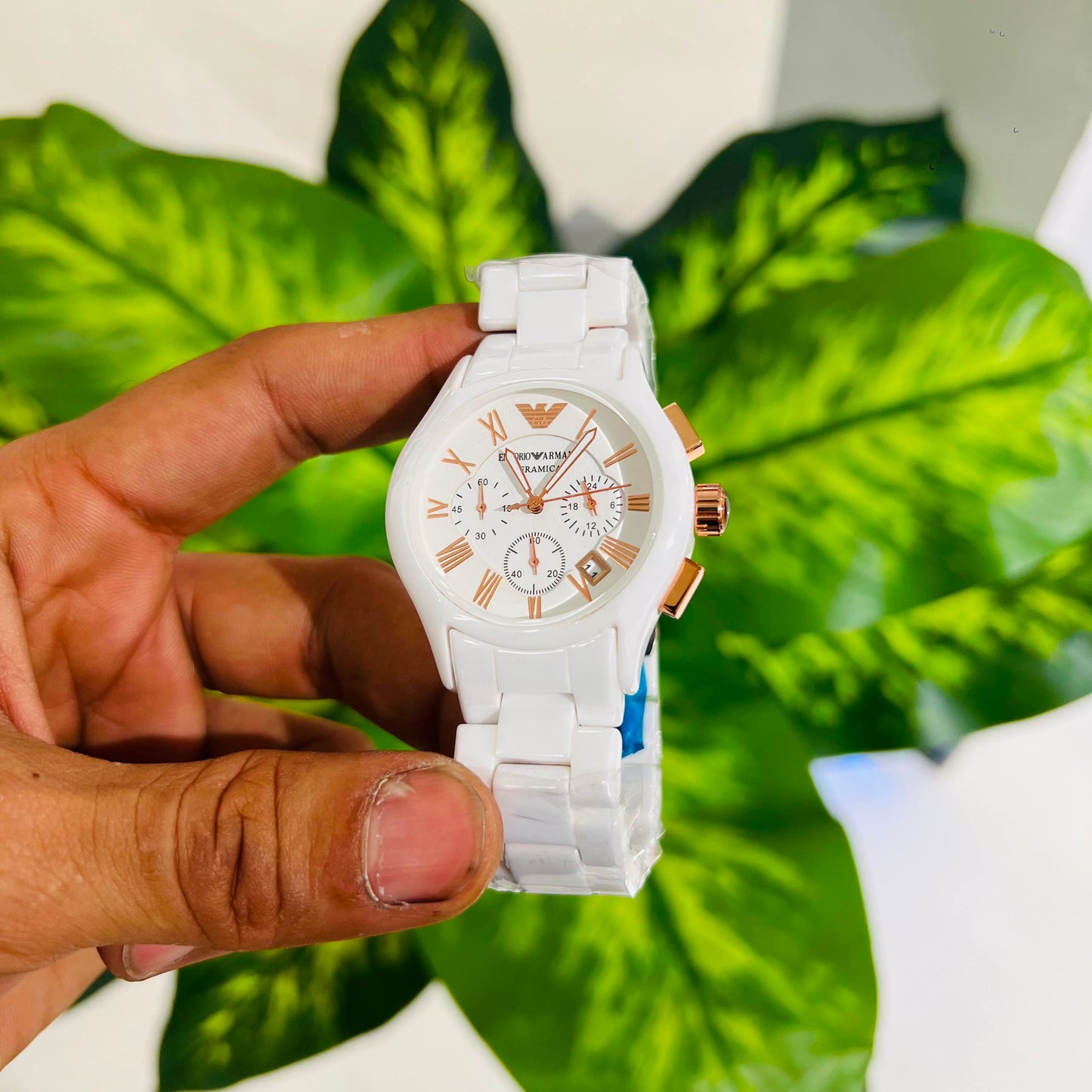 Watch armani white ceramic