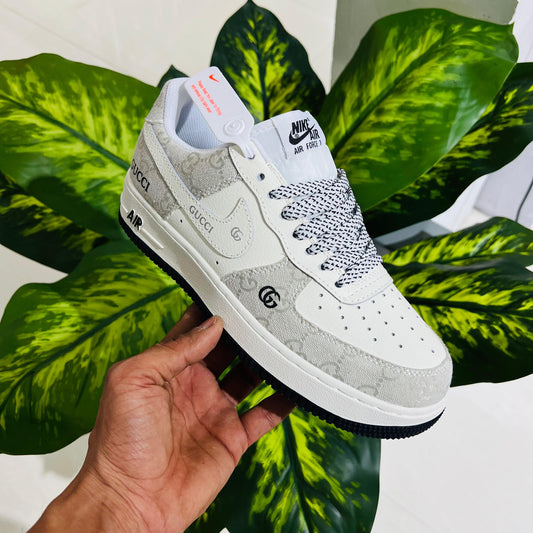 Shoes nike airforce 1 x gucci off white silver light white