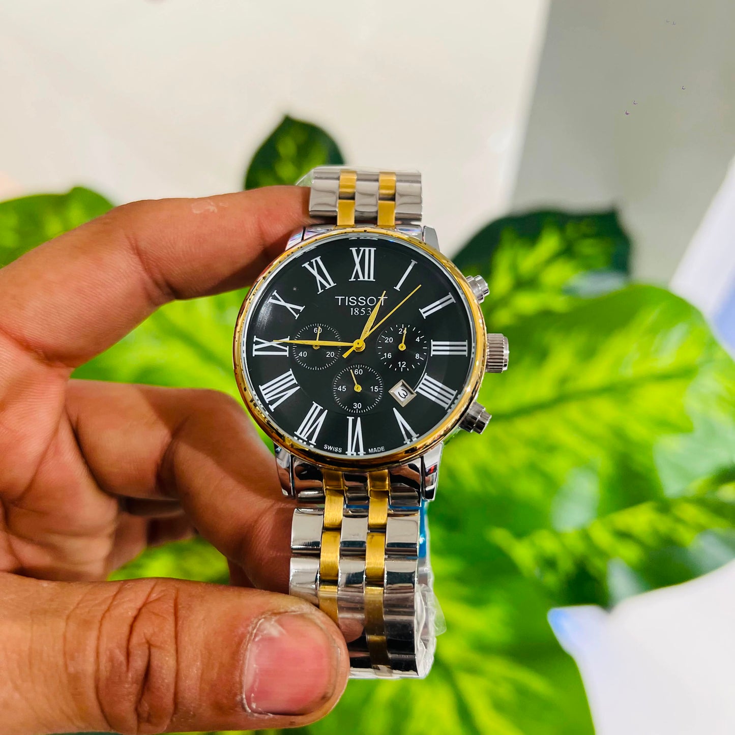 Watch silver gold black