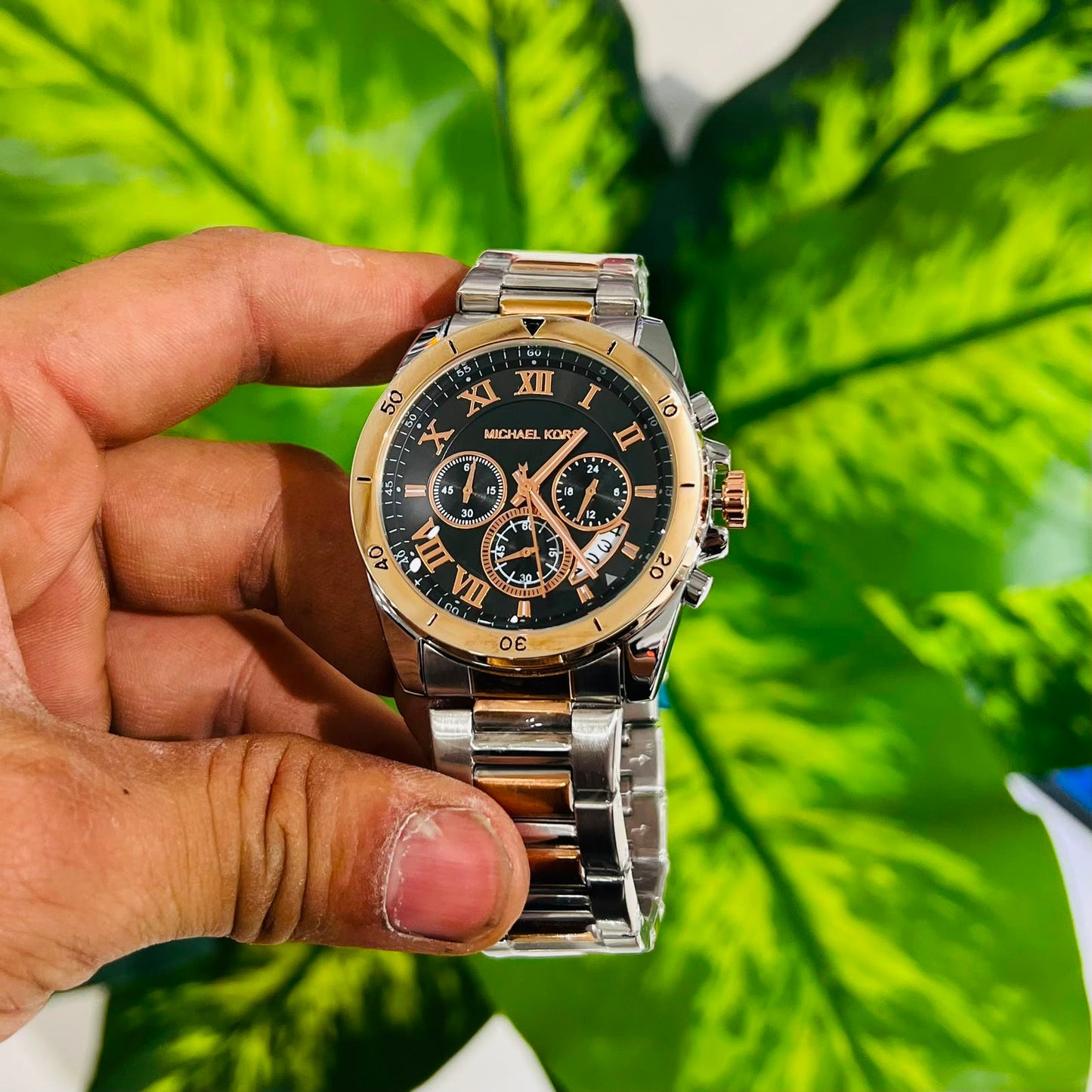 Watch mk silver rose gold black
