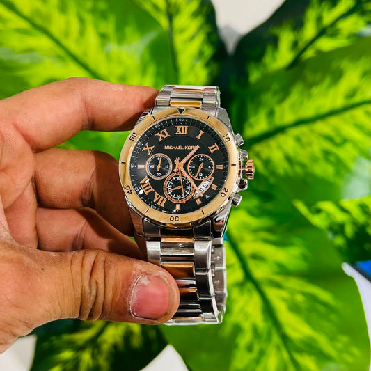 Watch mk silver rose gold black
