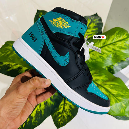 Shoes nike air jordan 1 change 1961 green black