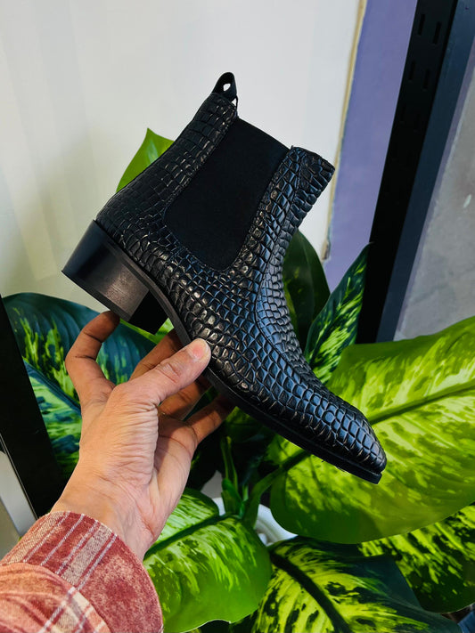 Formal chelsea black cuban heel woodsole