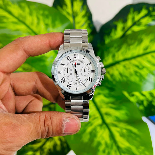 Watch fossil silver white