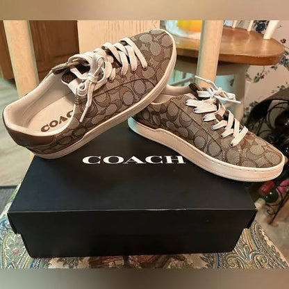 Shoes coach sneakers brown off white british tan