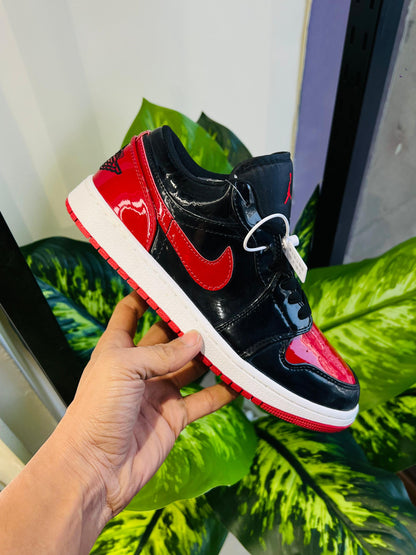 Shoes nike air jordan 1 low patent red black