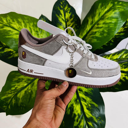 Shoes nike airforce 1 light grey brown mix matching
