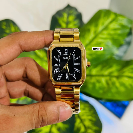 Watch fossil gold black
