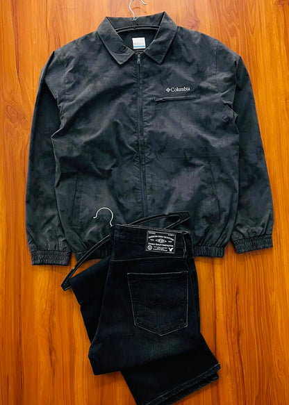 Jacket zipper windcheater columbia black