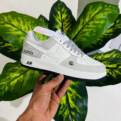 Shoes nike airforce 1 x gucci off white silver light white