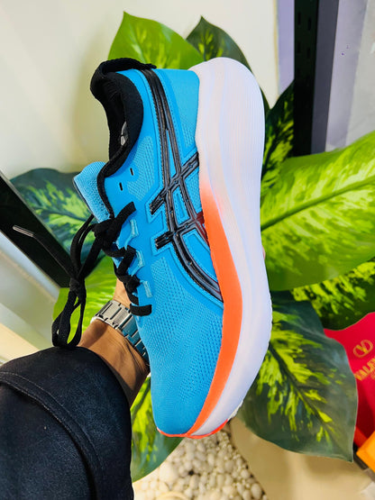 Shoes asics blue fluorescent running