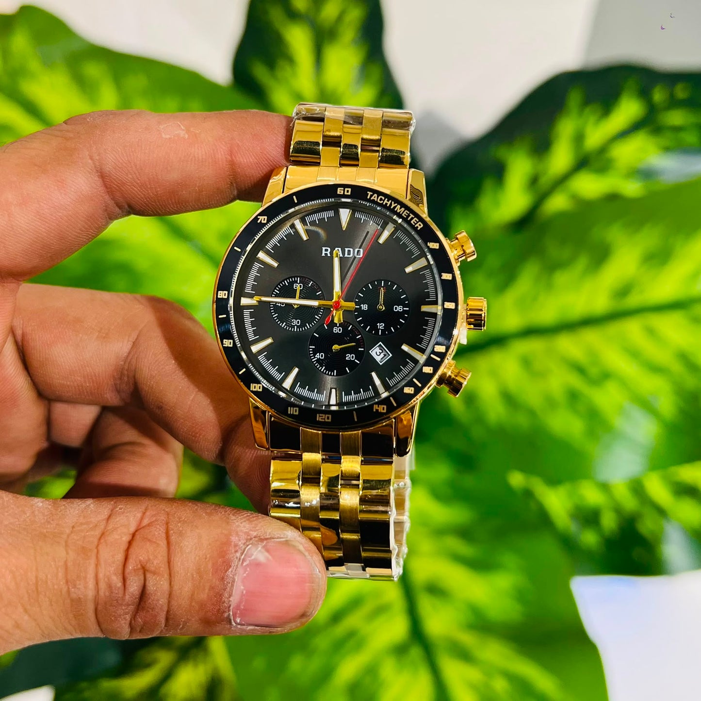 Watch rado gold black