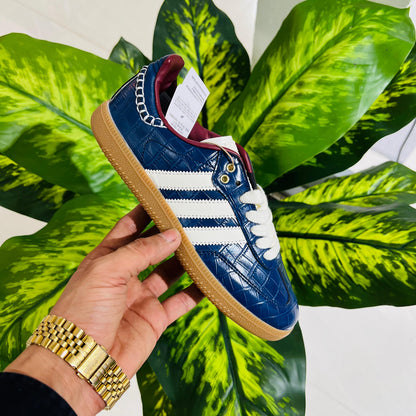 Shoes adidas leather Wales Bonner x adidas Samba OG 'Croc - Collegiate Navy' blue