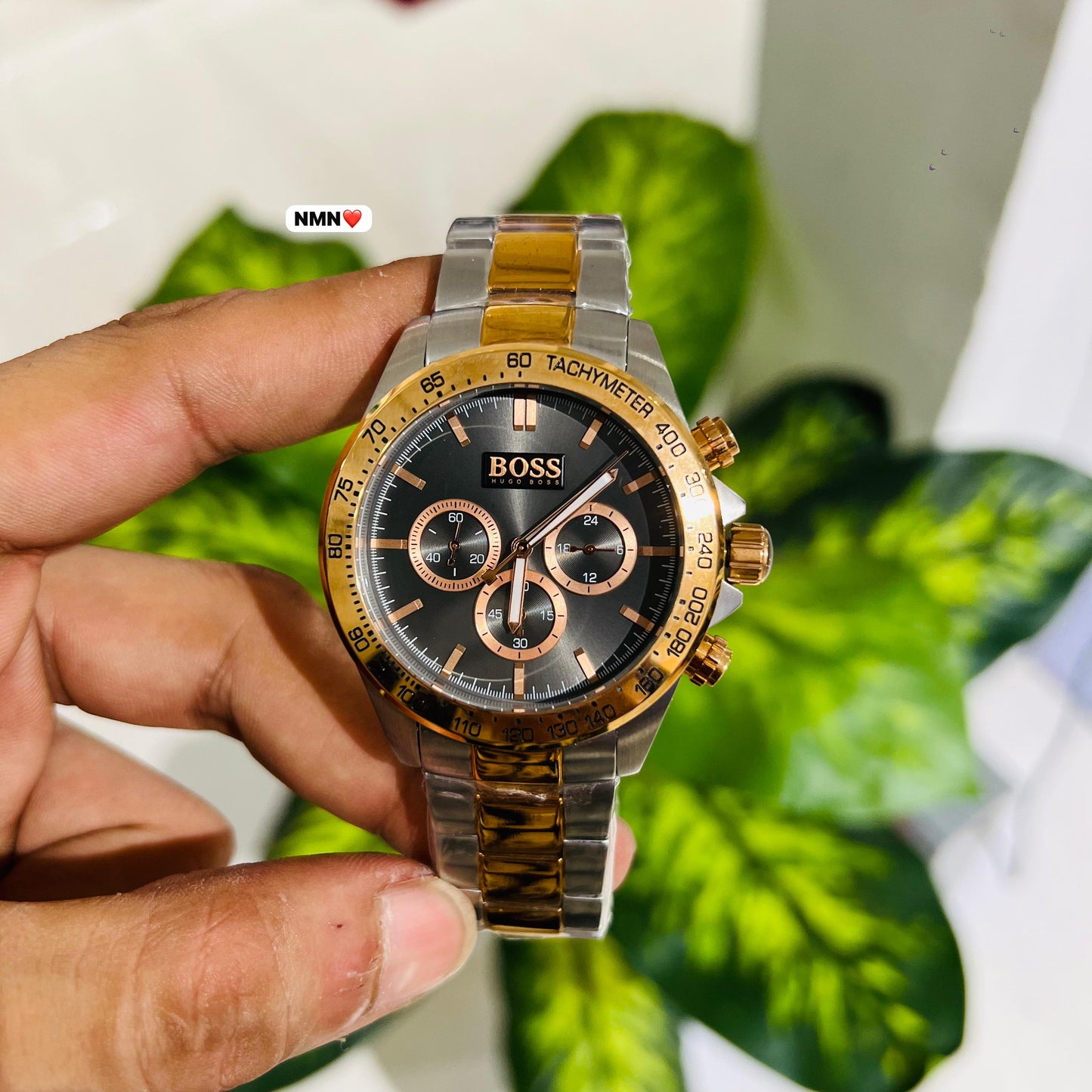 Watch premium boss rose gold grey silver