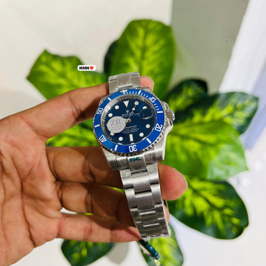 Watch premium rolex submariner blue silver