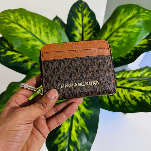 Wallet/card holder mk brown zip