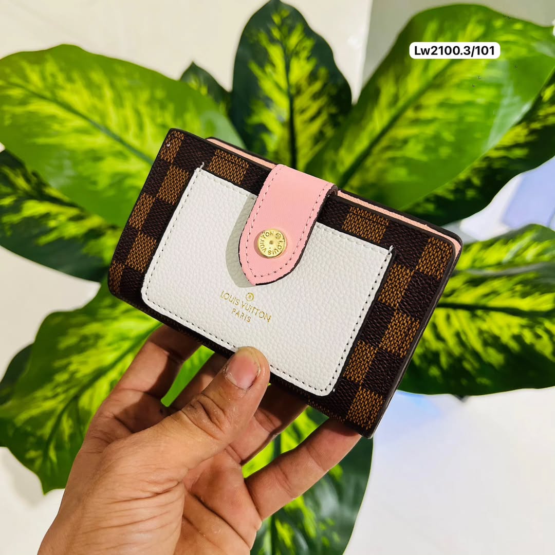 Hand wallet/clutch brown pink white