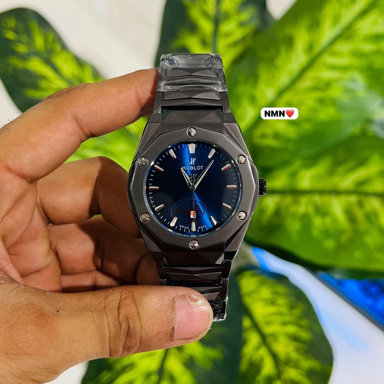 Watch hublot dark grey blue