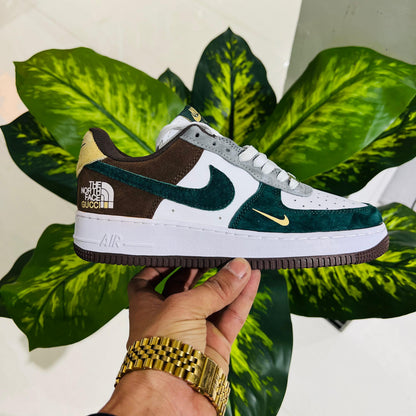 Shoes nike airforce 1 the north face green brown