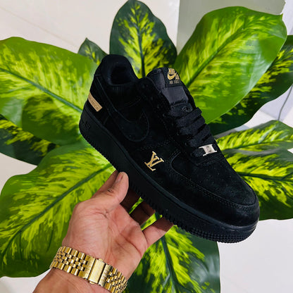 Shoes nike airforce 1 x lv black golden