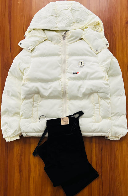 Jacket heavy trapstar pearl white