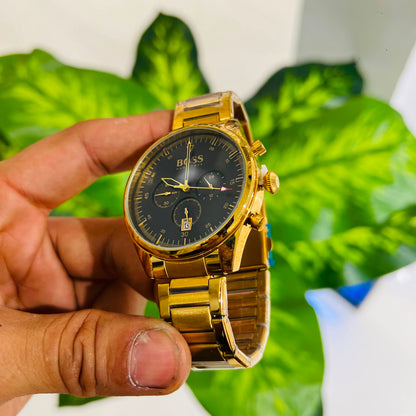Watch boss gold black