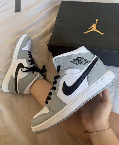 Shoes nike air jordan 1 grey black high
