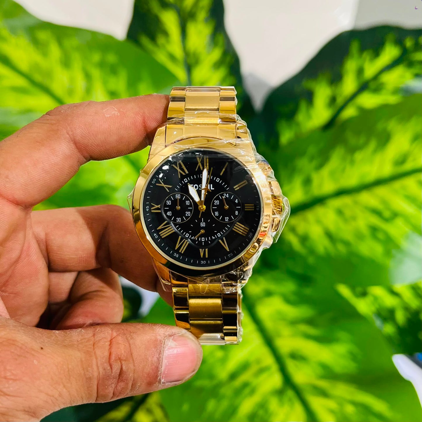 Watch fossil gold black