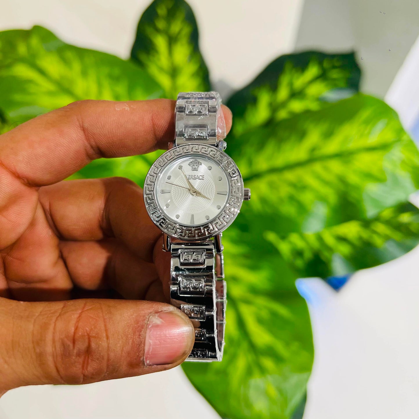 Girls watch versace silver white