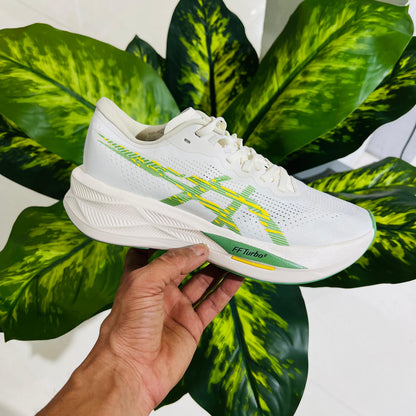 Shoes asics white green matching