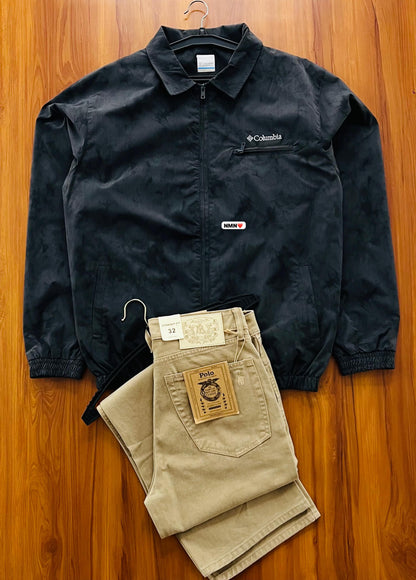 Jacket zipper windcheater columbia black