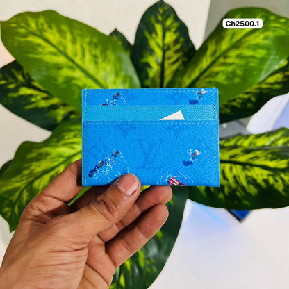 Card holder lv blue print premium