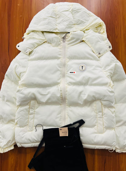Jacket heavy trapstar pearl white