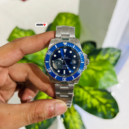 Watch premium rolex submariner blue silver
